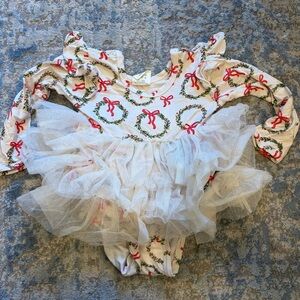 Christmas Long Sleeve Tutu Bodysuit